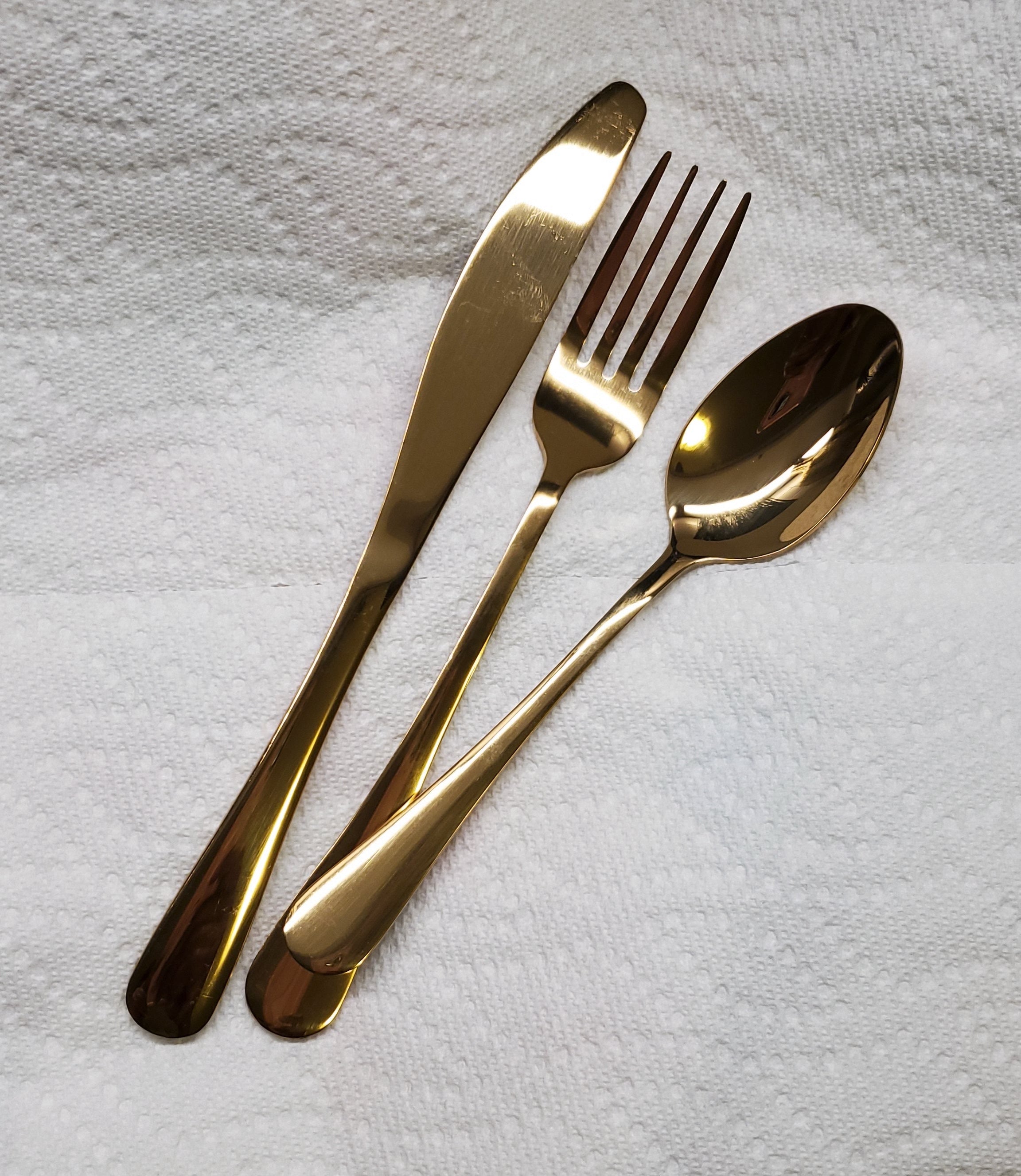 3 Piece Gold Cutlery Set