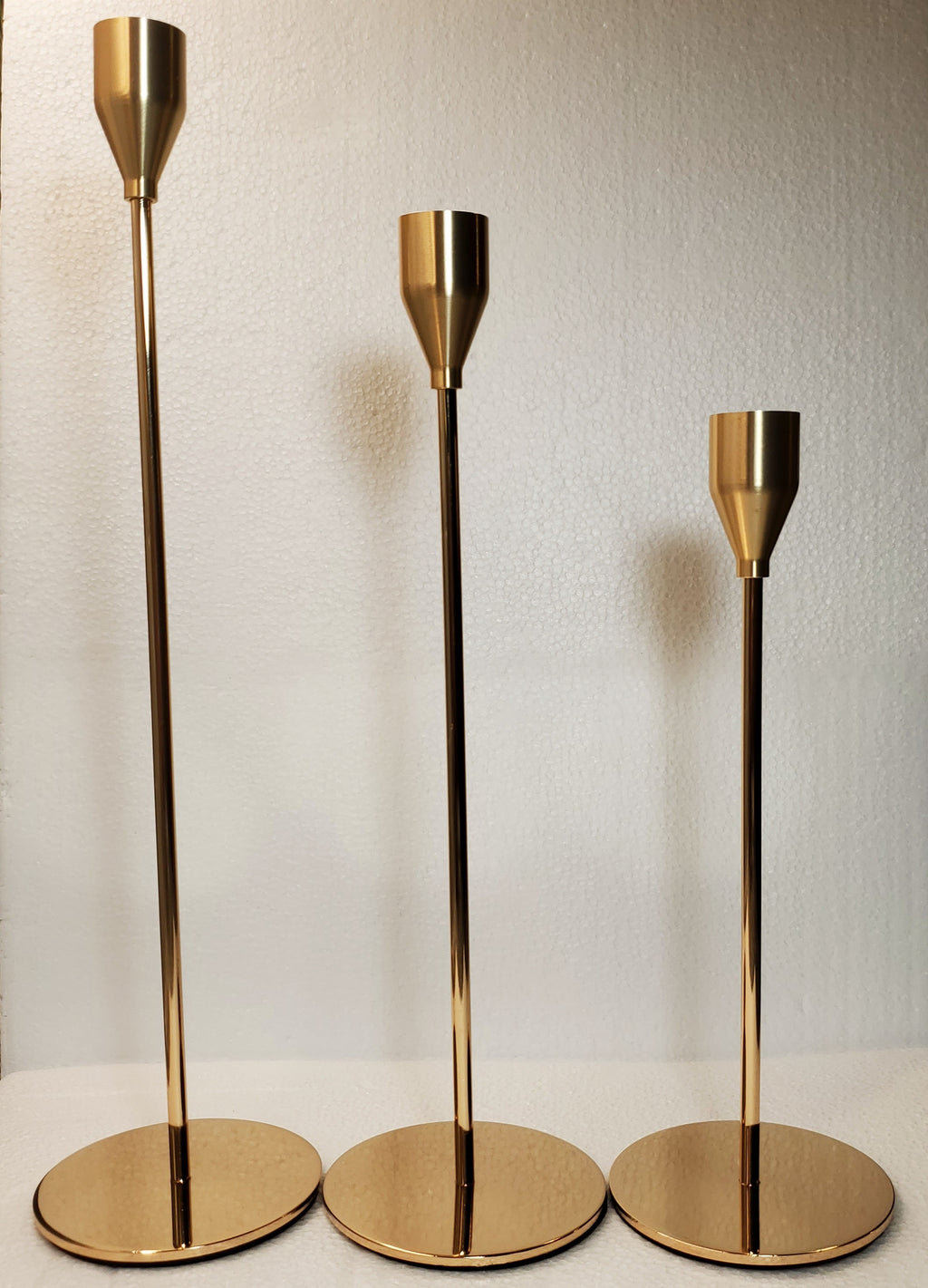 Gold Taper Candle Holder- Set of 3
