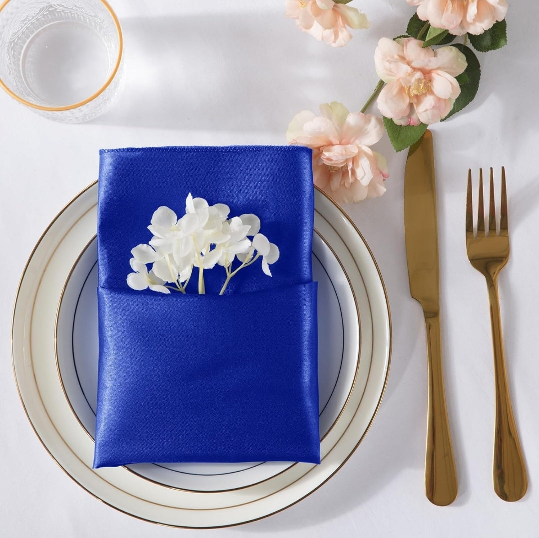20"×20" Royal Blue Satin Napkin