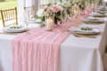 10ft soft pink cheesecloth table runner