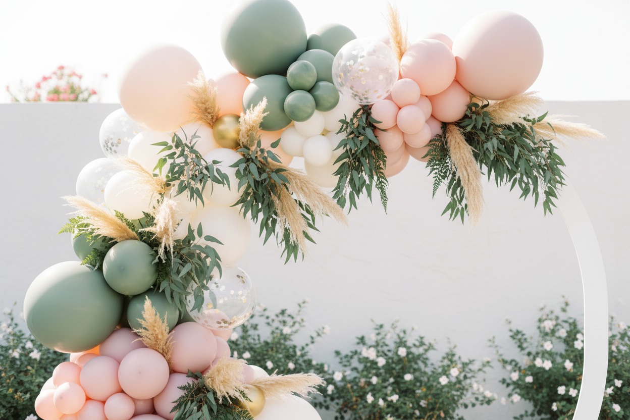 Sample organic balloon garland 