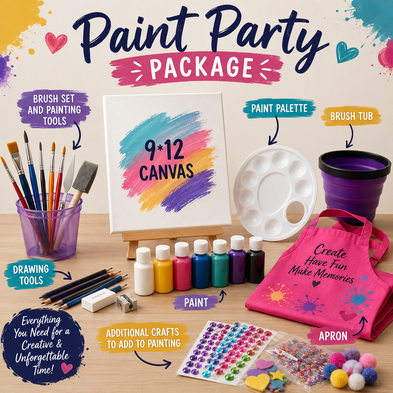 Paint Party Box for Kids | DIY Art Party Kit