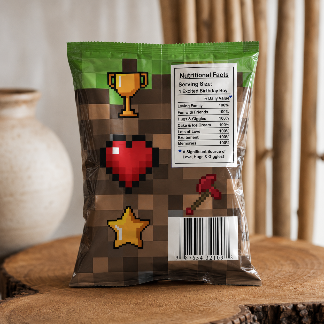 Minecraft Licensed Theme Chips Bag — Themed Party Favor for Kids’ Events