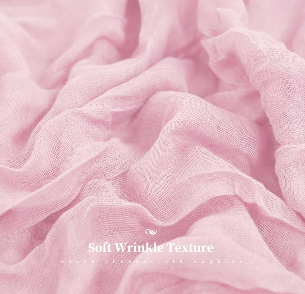 Soft Pink 20*20 Inch Cheesecloth Napkin | Rental
