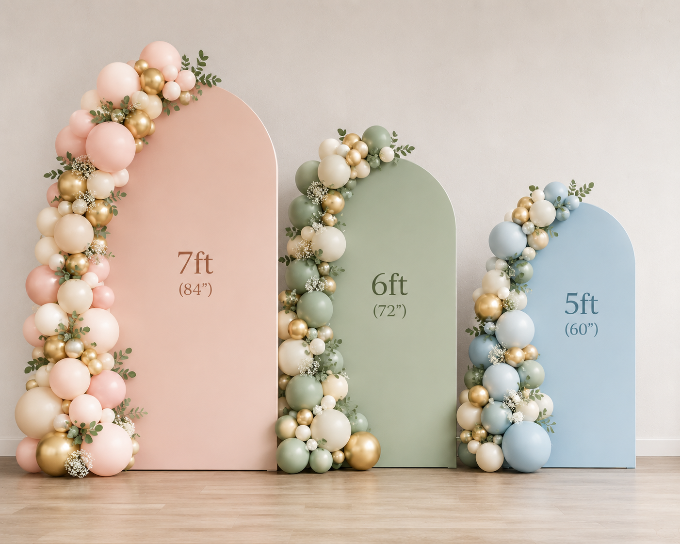 7ft, 6ft & 5ft Arch Backdrop| Customize to Any Colour|Rental
